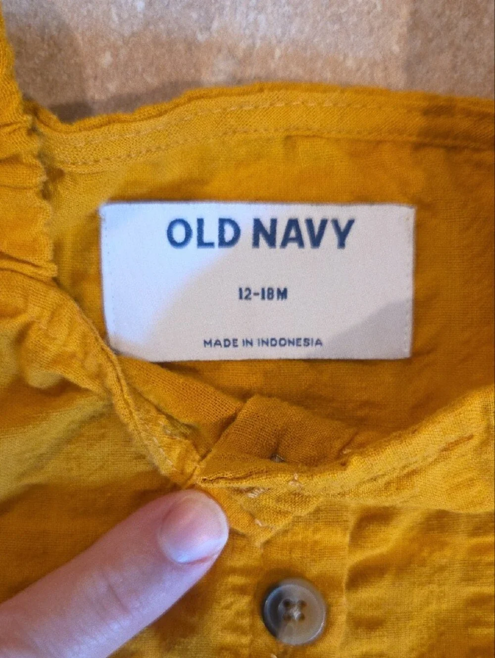 Old Navy Girls' Mustard Yellow Button-Front Dress 12-18M